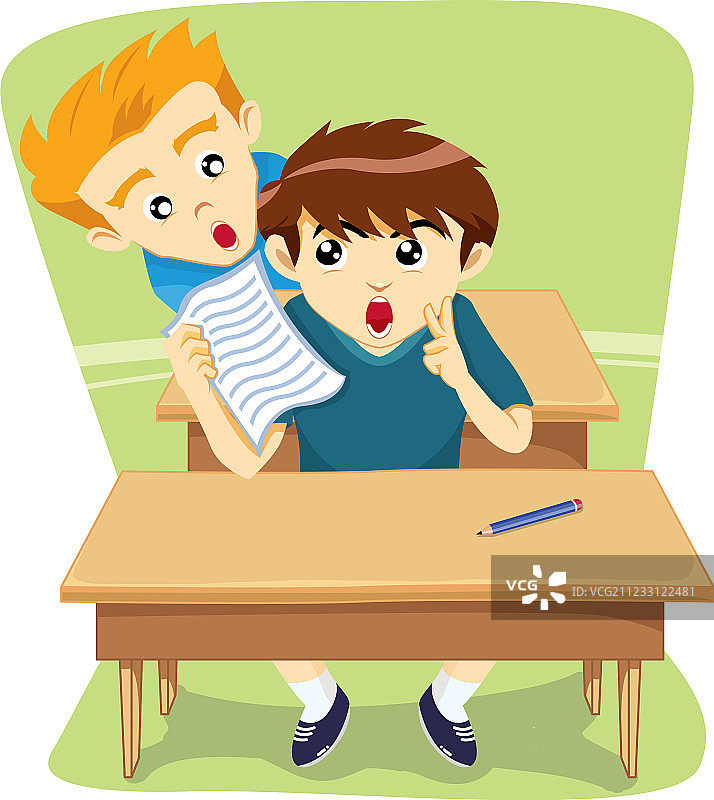 孩子们在背后作弊图片素材