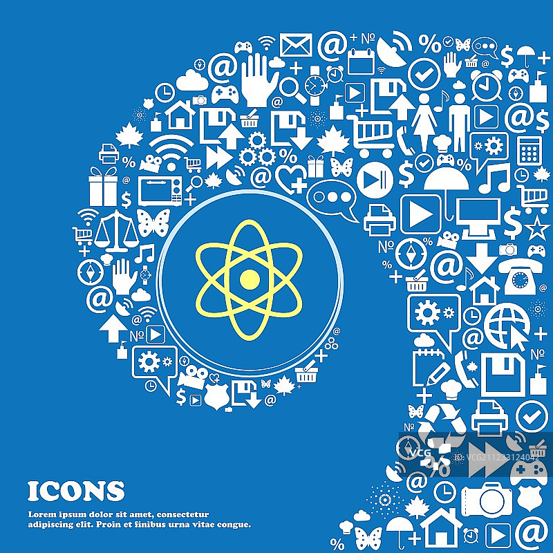 原子物理学符号图标精美合集图片素材