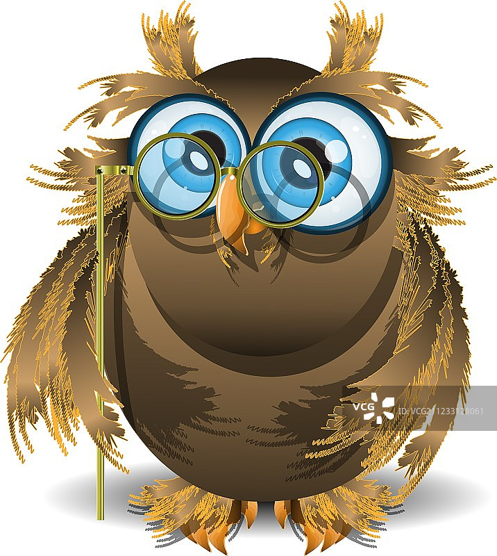 猫头鹰与长柄眼镜图片素材