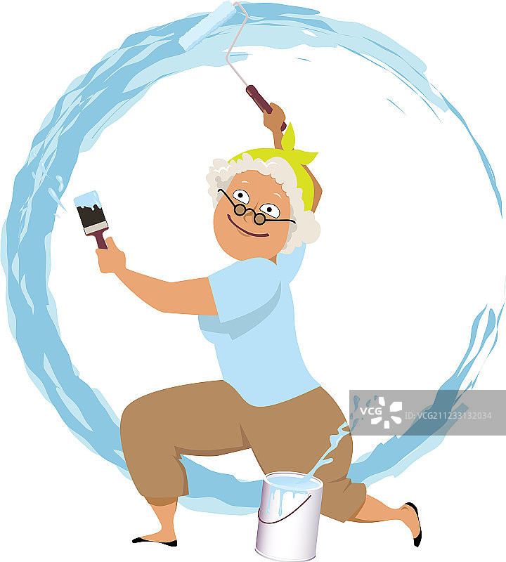 老奶奶画家图片素材