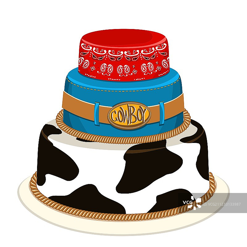 牛仔派对生日蛋糕图片素材