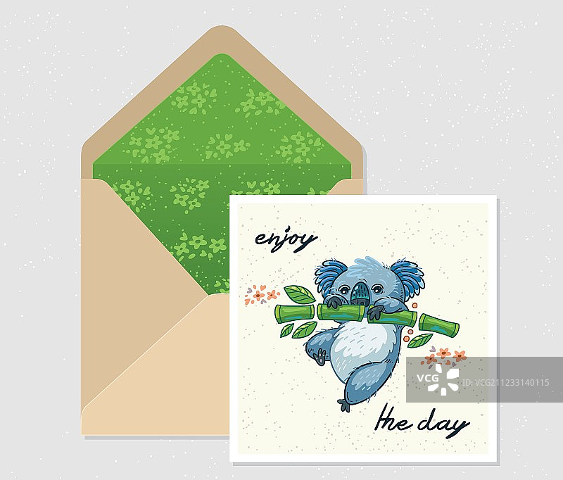 信封贺卡可爱设计图片素材