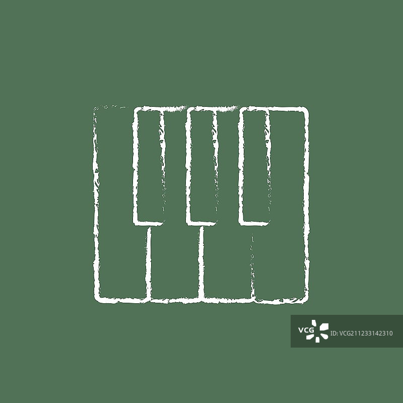 粉笔绘制的钢琴键图标图片素材