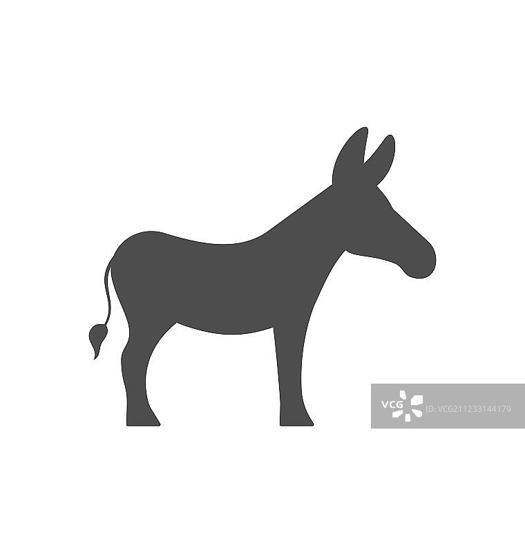 白色背景上的驴轮廓图片素材