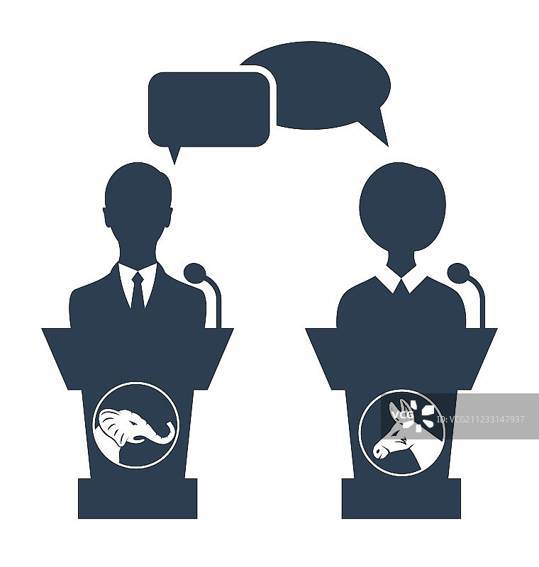 共和党与民主党的辩论图片素材