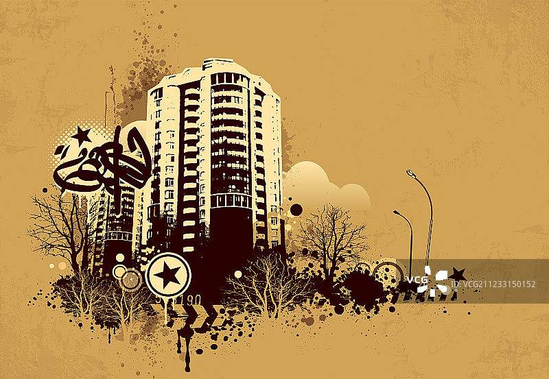 Grunge风格都市背景图片素材