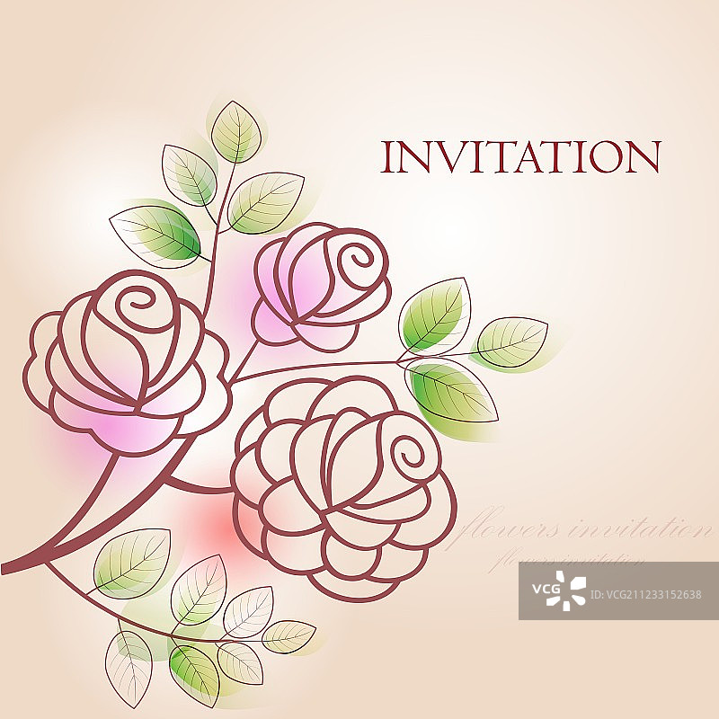花卉邀请函图片素材