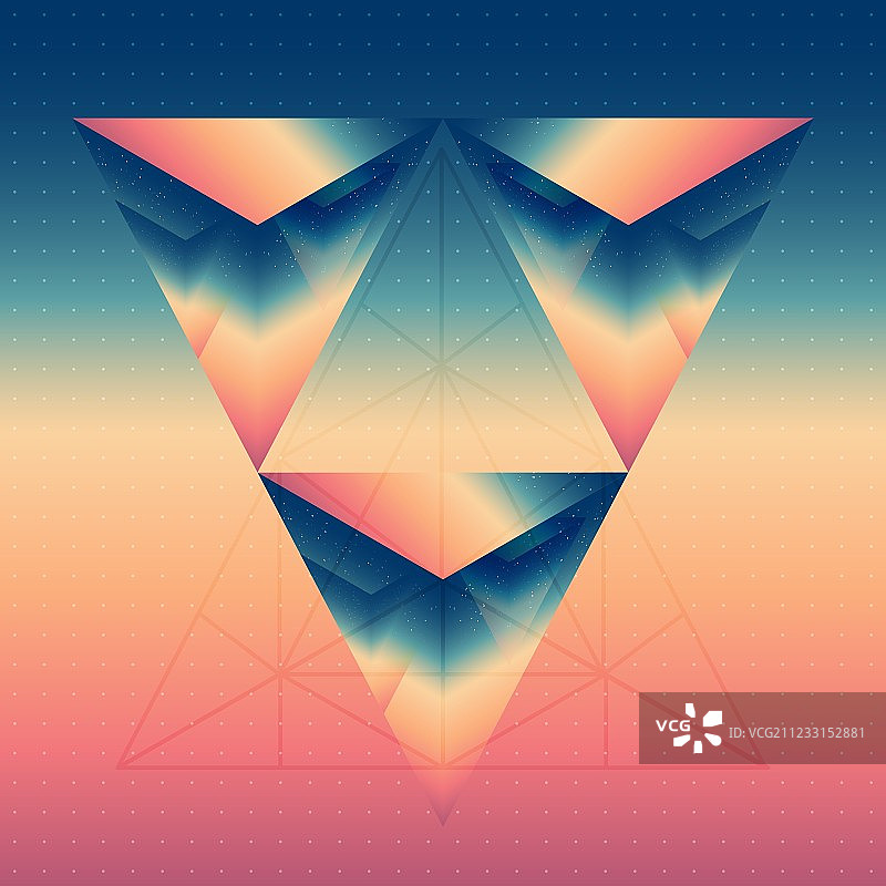 具有反射效果的抽象2.5D棱镜图片素材