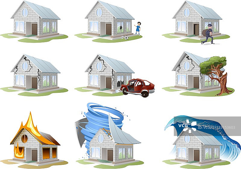 房屋保险财产保险大合集图片素材