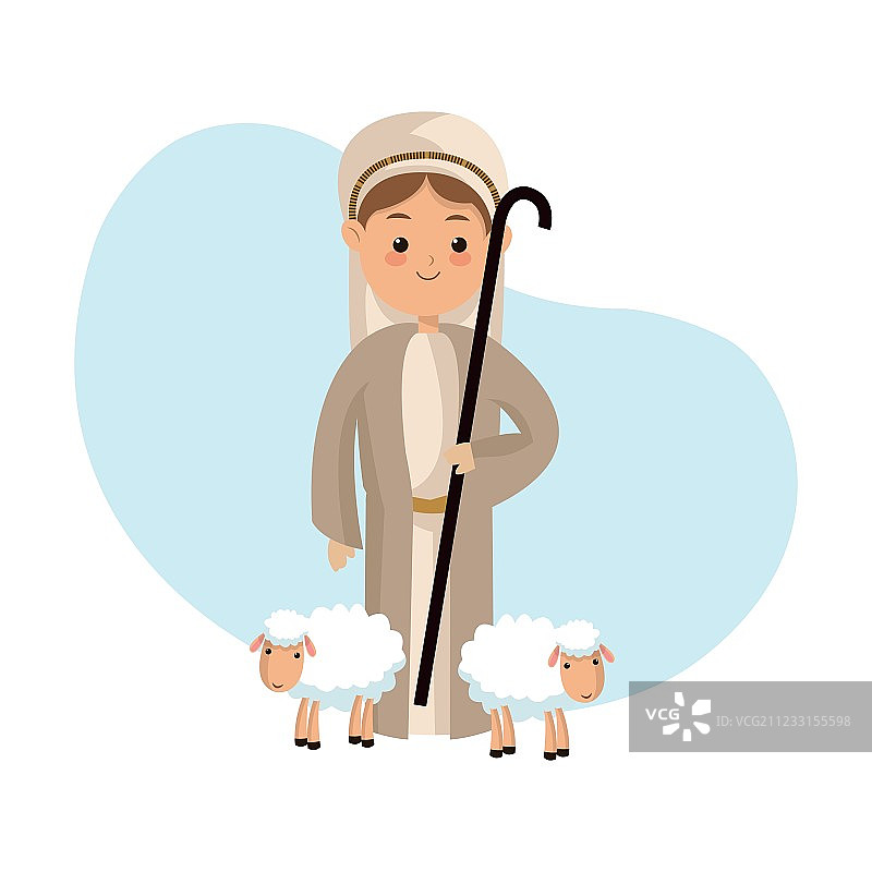 牧羊人主题的圣诞节设计图片素材