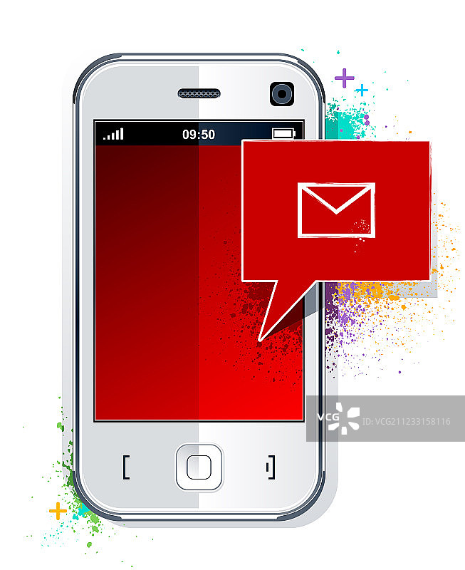 带消息符号的手机图片素材