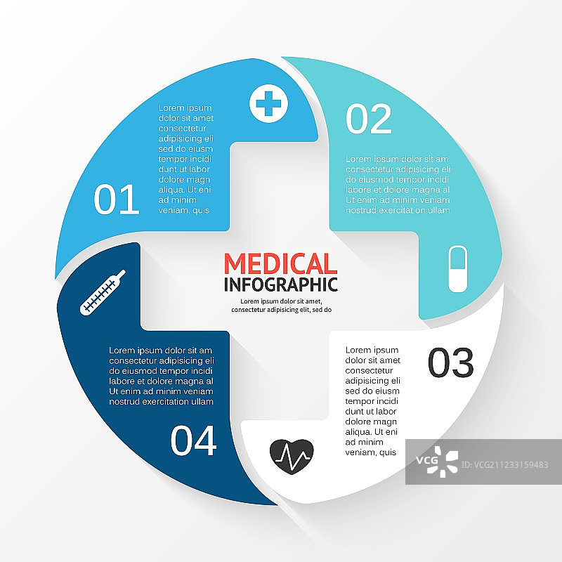 圆形加号信息图表模板图片素材