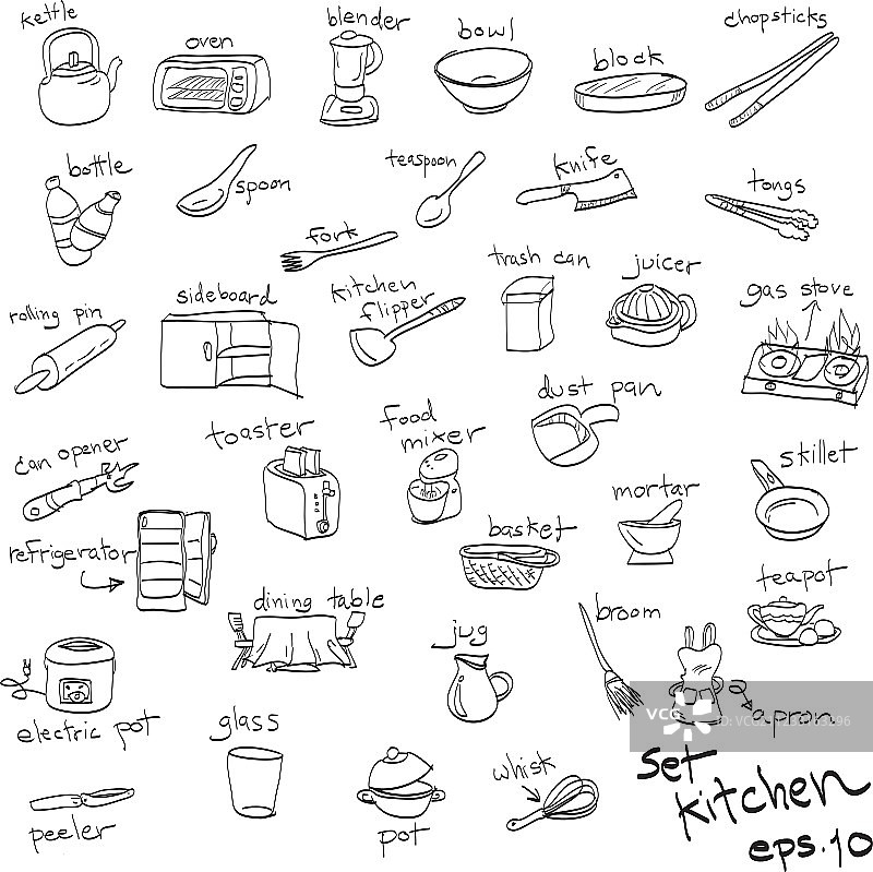 厨房物品图标集图片素材