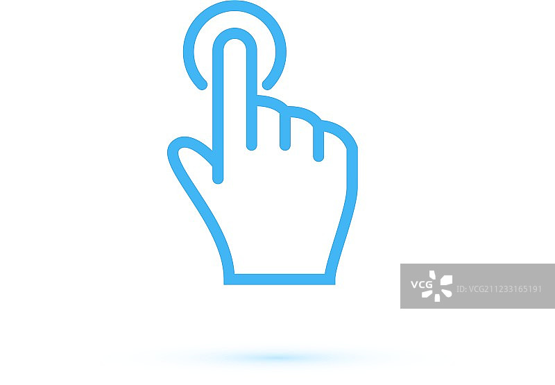 手部触摸和点击App手势线条图标图片素材