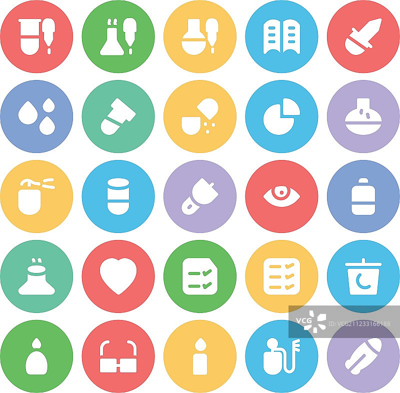 彩色科学图标11例图片素材