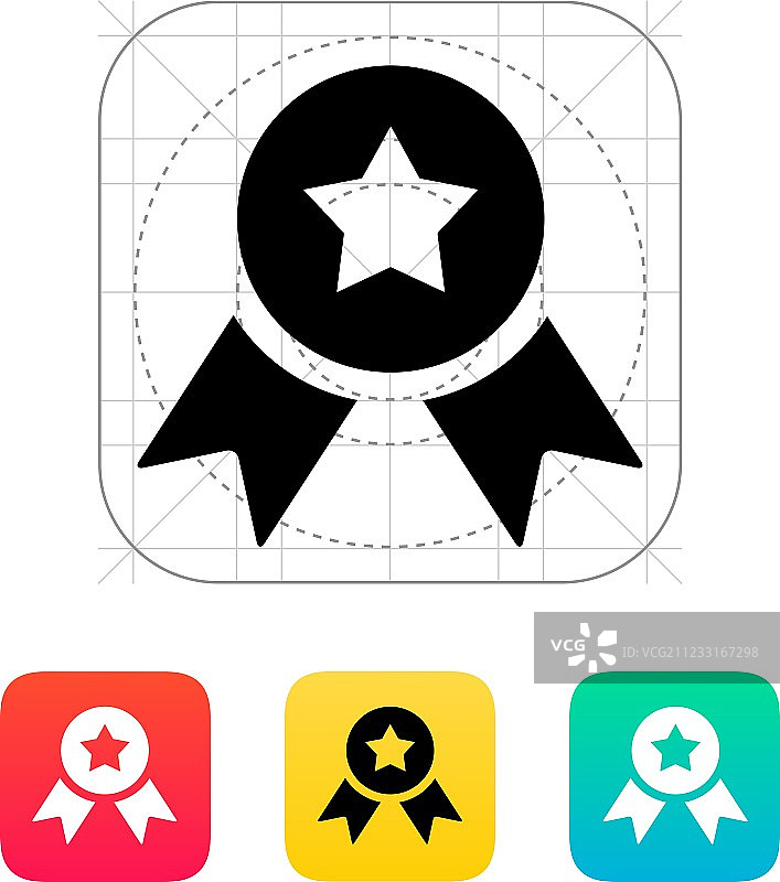 带星形图标的奖章图片素材