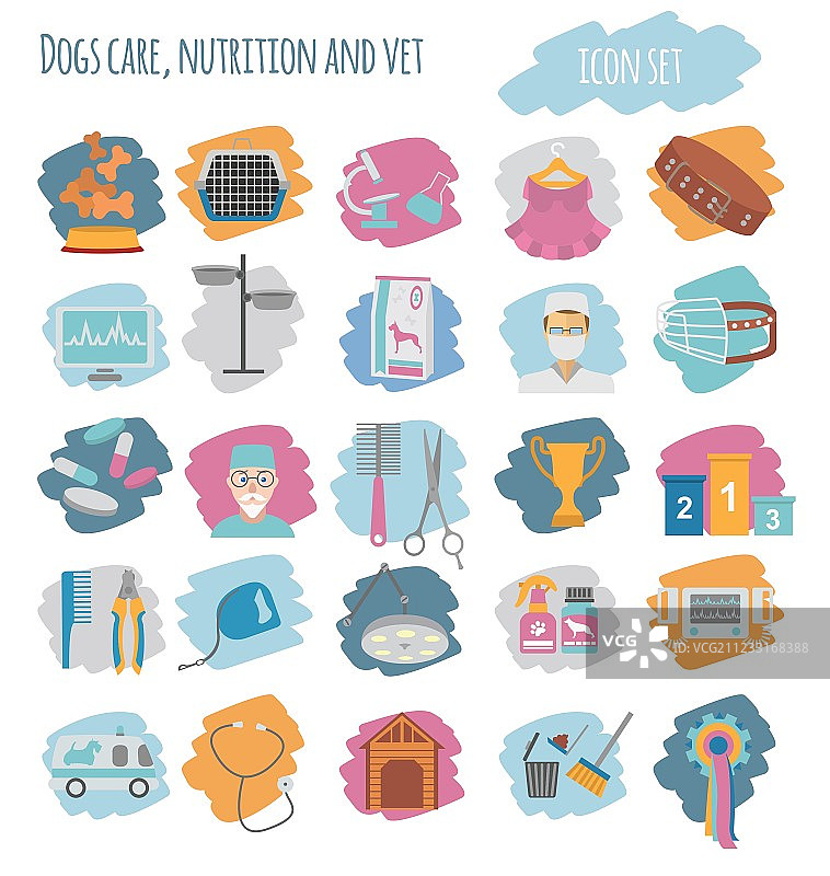 狗狗图标集：医疗保健兽医营养展览图片素材