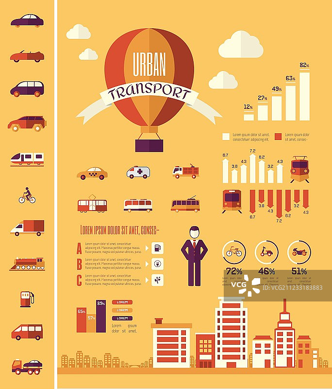 交通信息图表模板图片素材