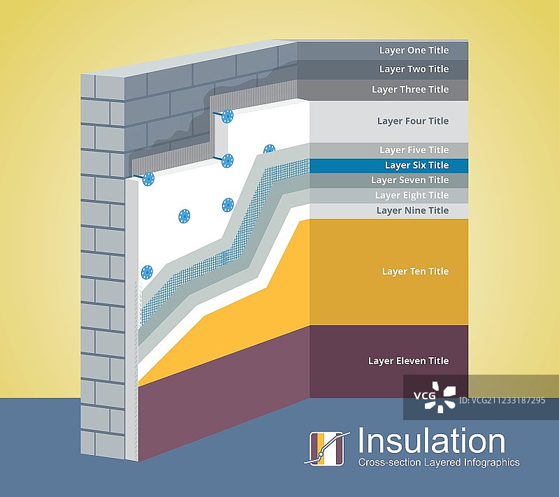 聚苯乙烯隔热材料横截面图片素材