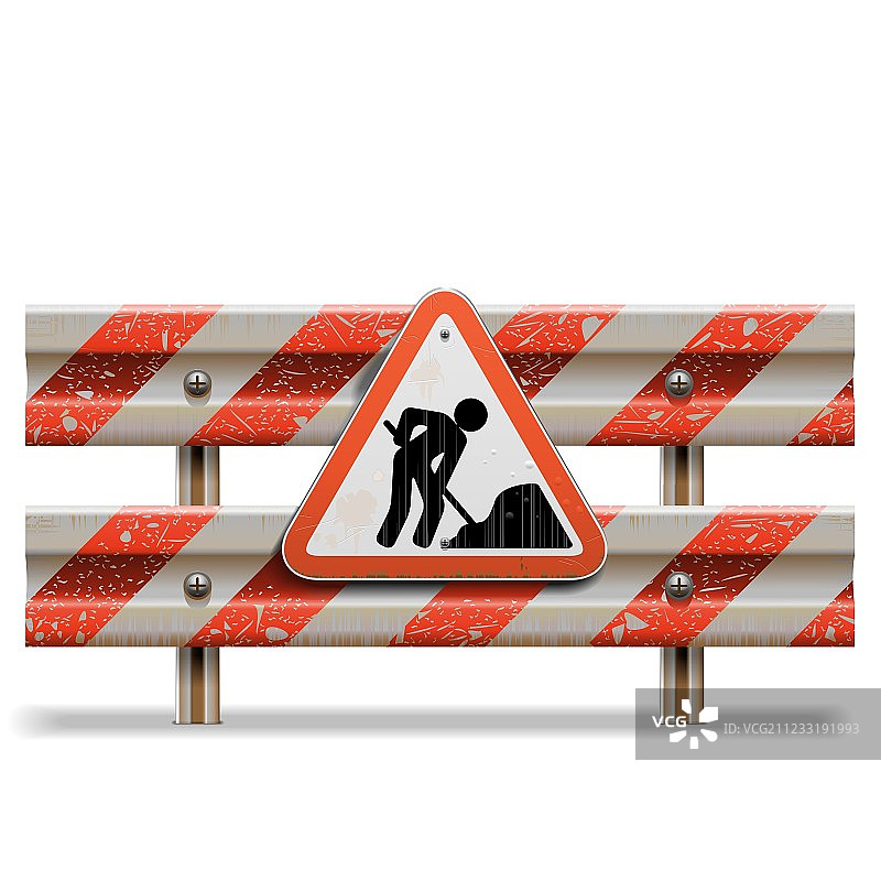 带标志的旧障碍物图片素材