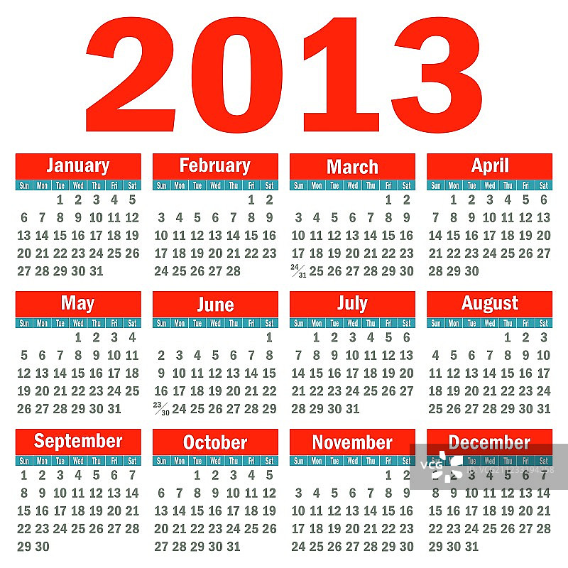 2013年日历图片素材