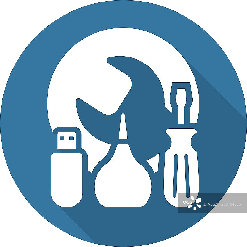 维修套件图标扁平设计图片素材