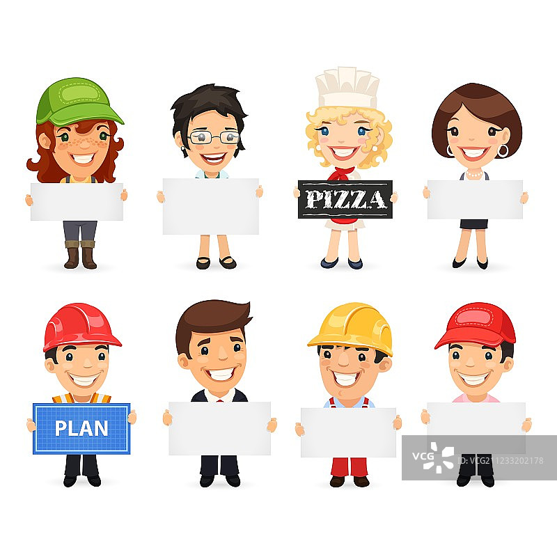 不同的专业人士展示空白banner图片素材