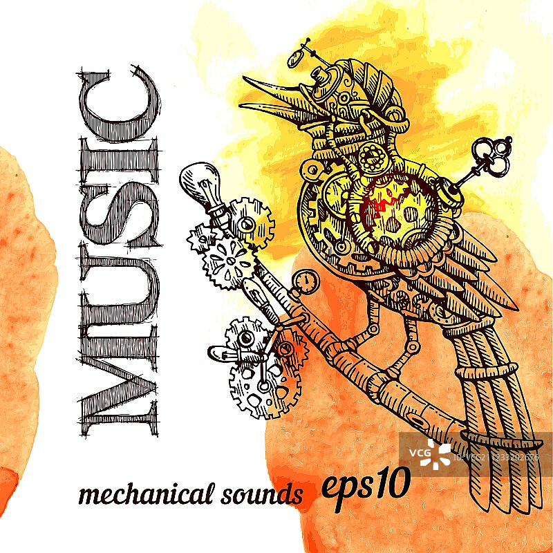 蒸汽朋克鸟图片素材