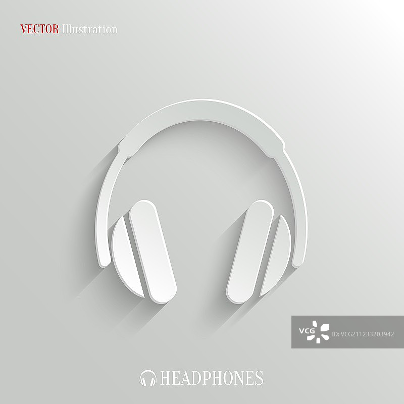耳机图标-白色APP按钮图片素材