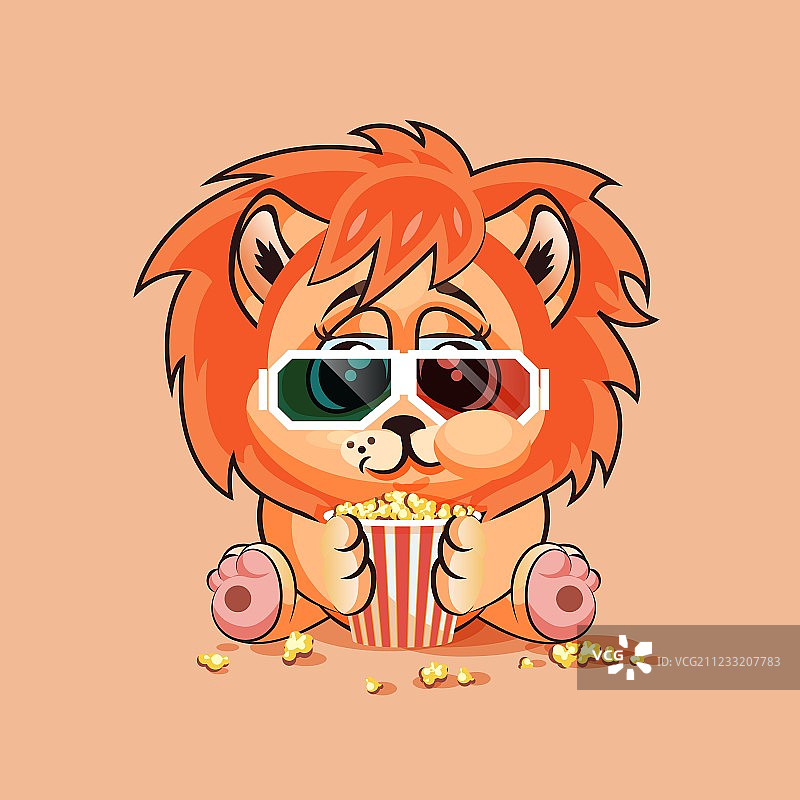 小狮子在看电影图片素材