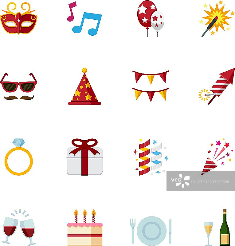 庆祝图标和派对图标图片素材