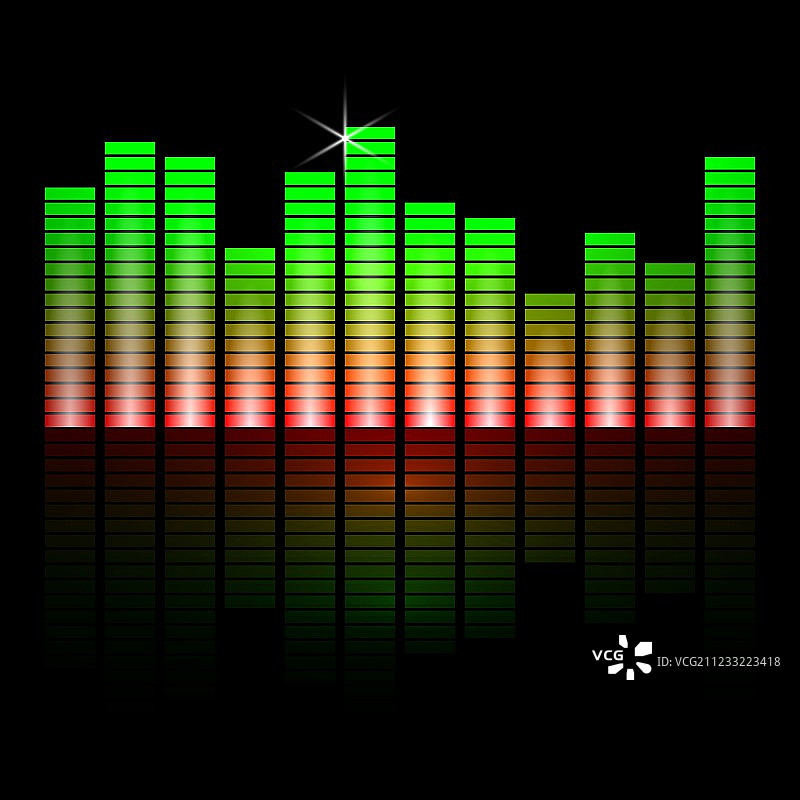 黑色背景上的音乐均衡器图片素材