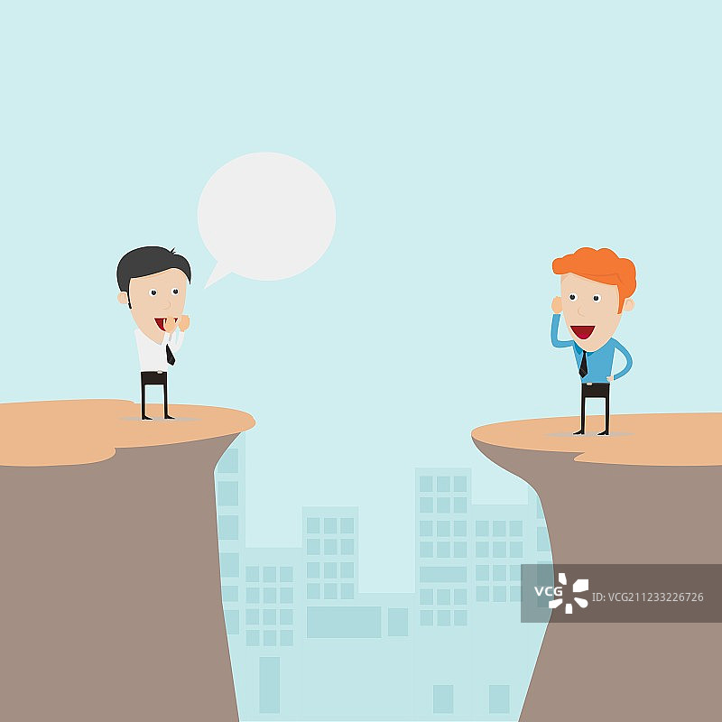 在山上进行交流的男商人图片素材