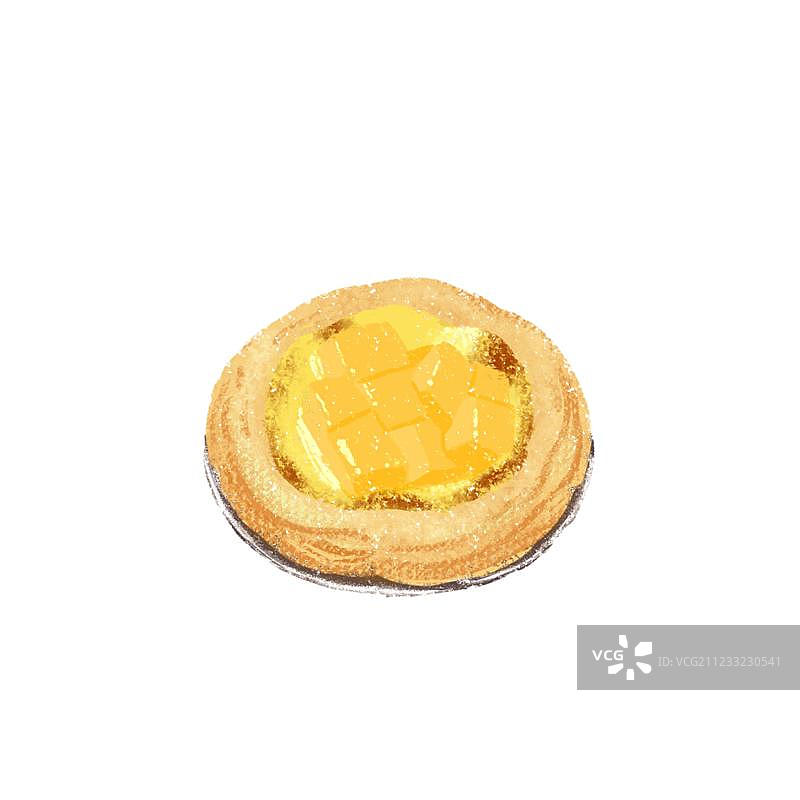 扁平风黄桃蛋挞图片素材