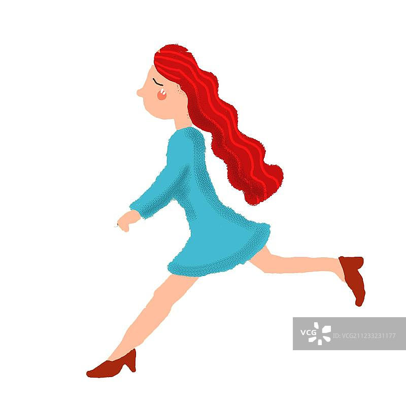奔跑的女孩图片素材