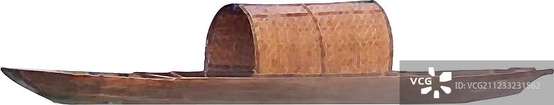 一条无人的小船只图片素材