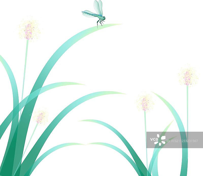 几棵在风中摆动的狗尾草图片素材