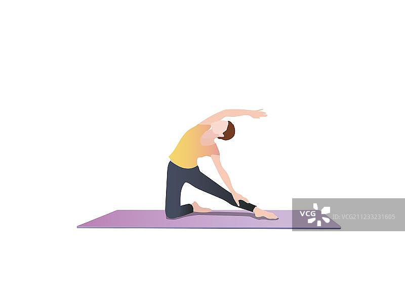 美丽的年轻少女在练瑜珈锻炼身体图片素材