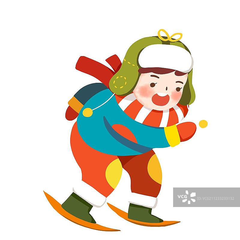 滑雪的小孩图片素材