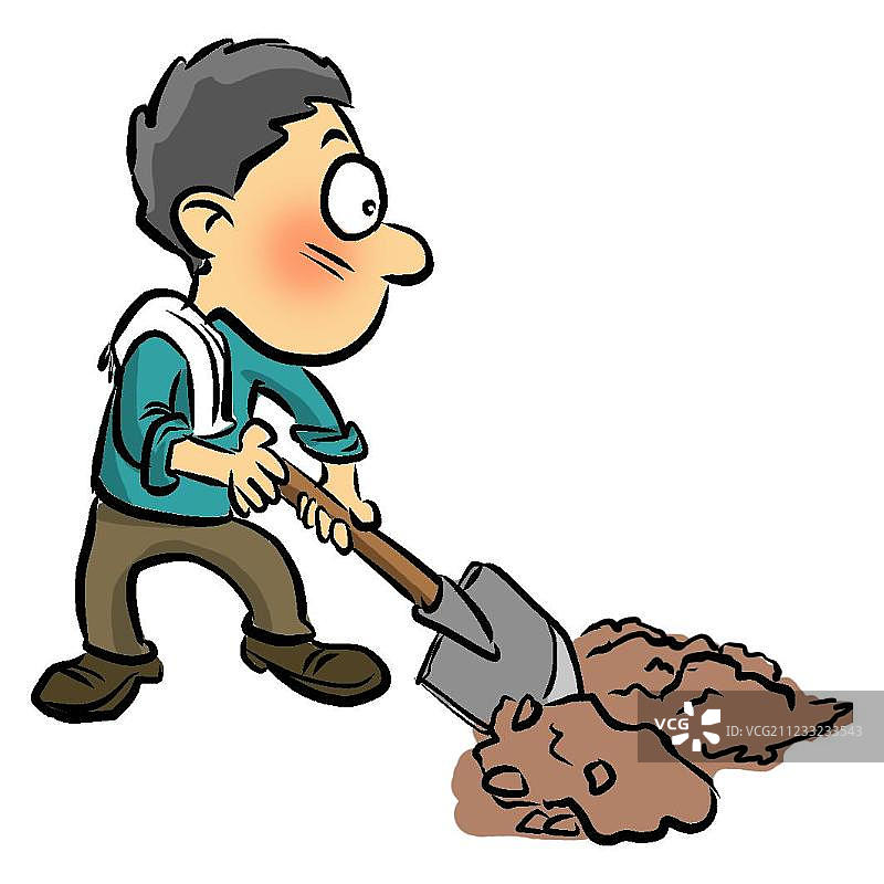 挖土的男人图片素材