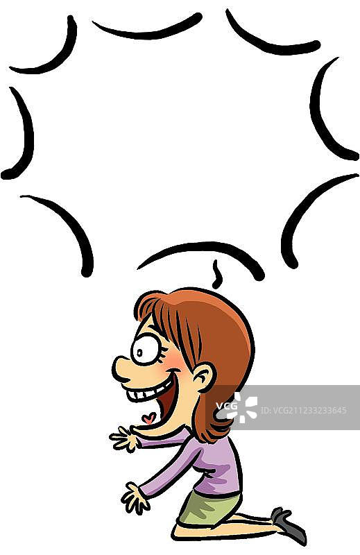 在膜拜惊喜的女子图片素材