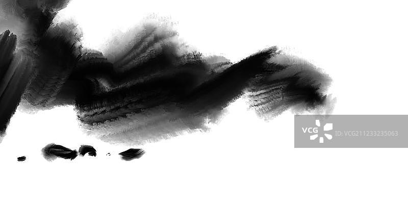 传统水墨画抽象泼墨大山图片素材