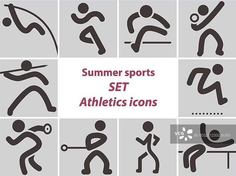 田径运动图标合集图片素材