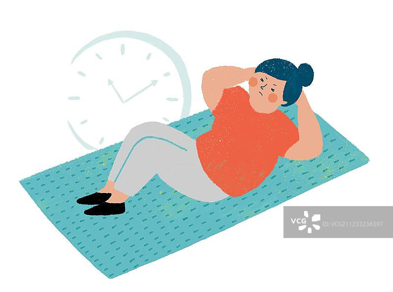 做仰卧起坐的女孩图片素材