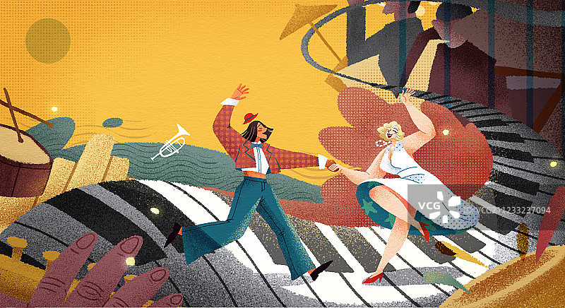 音乐节插画图片素材