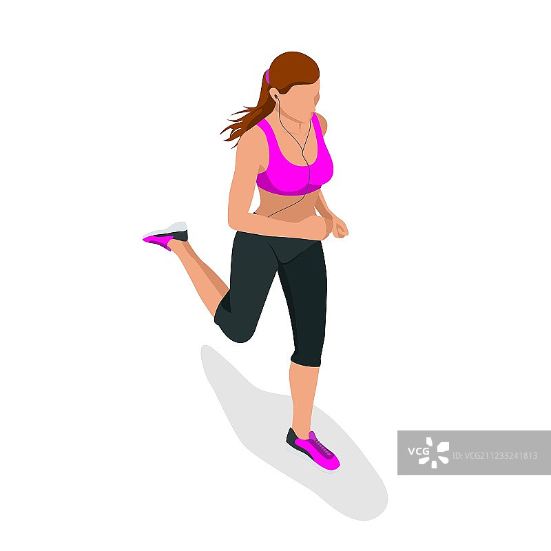 跑步的女人图片素材