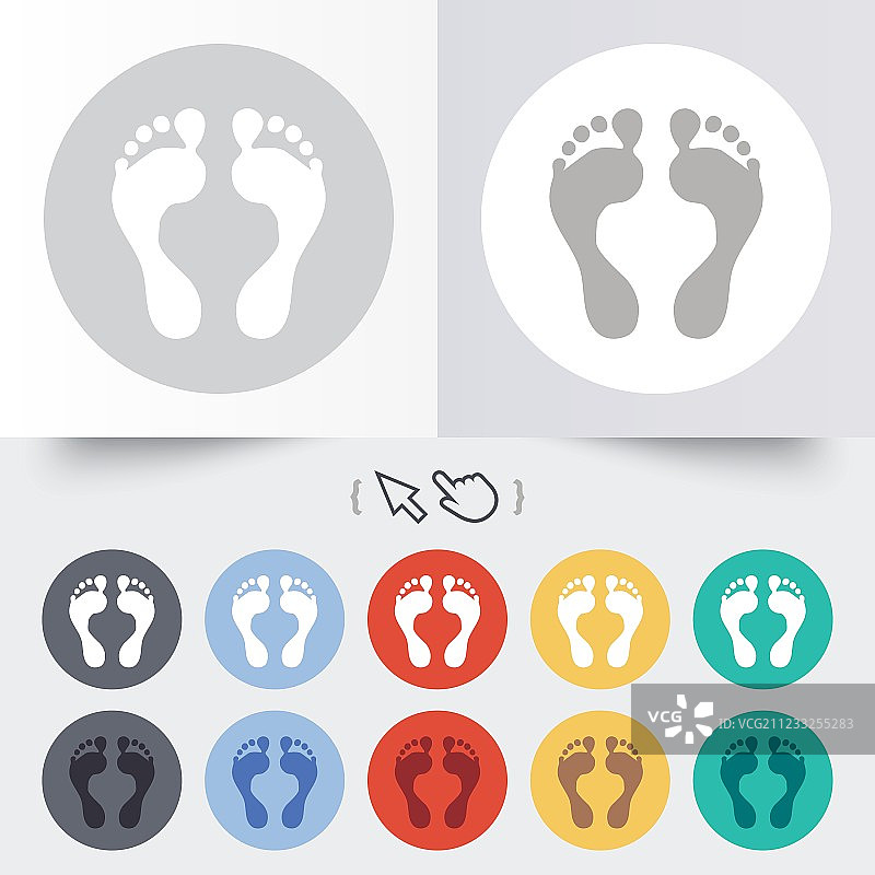 人类足迹标志图标，赤脚符号图片素材