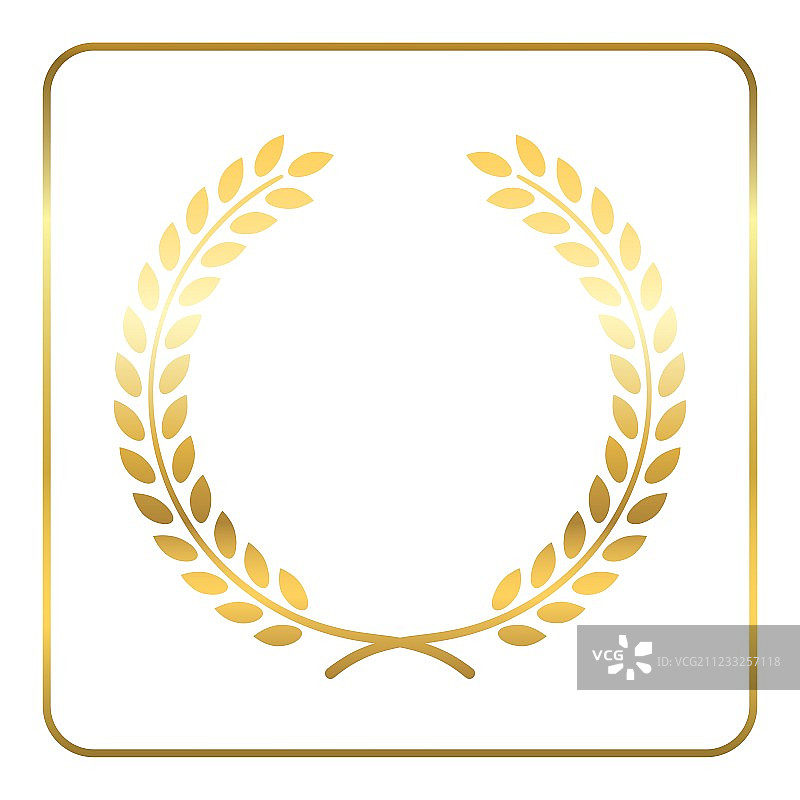 金色月桂花环胜利标志图片素材