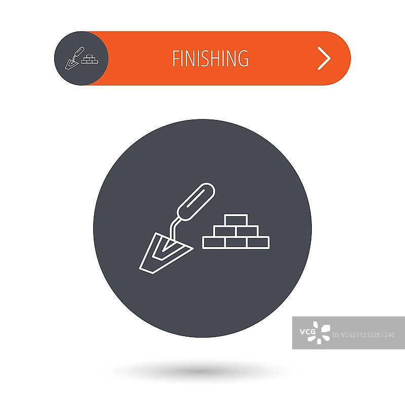 带有砖块标志的刮铲图标图片素材