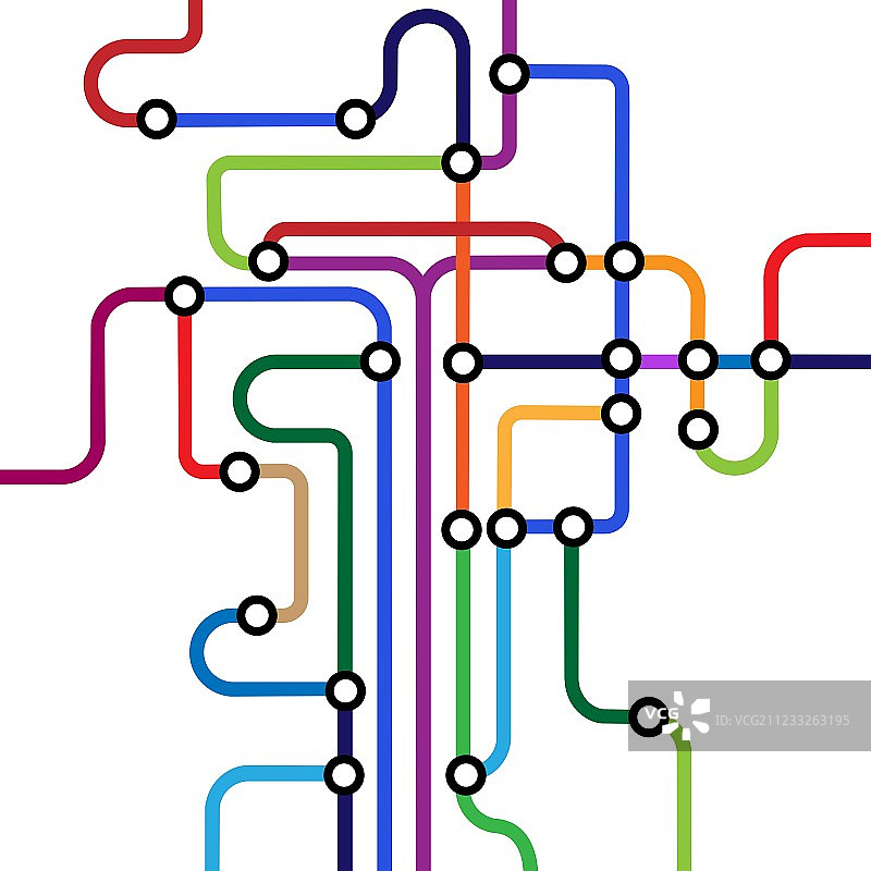 彩色抽象地铁图图片素材